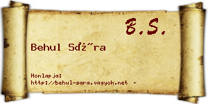 Behul Sára névjegykártya