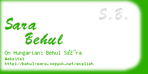 sara behul business card